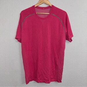 Lululemon Men's Pink Metal Vent Tech Short Sleeve Crew Neck Training T Shirt XL